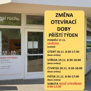 🕒 Změna otevírací doby – příští týden 🕒 Drazí zákazníci, příští týden nás čekají malé úpravy v provozu – prosíme, věnujte...